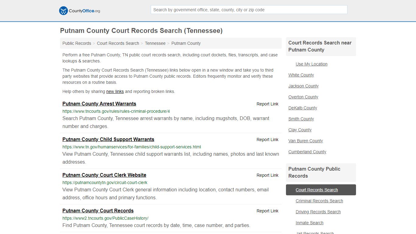 Court Records Search - Putnam County, TN (Adoptions ...
